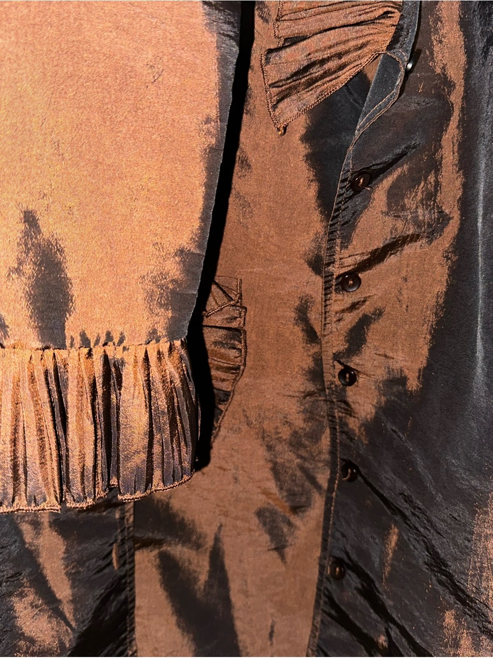 Brown Ruffle Blouse - Picture 3 of 3